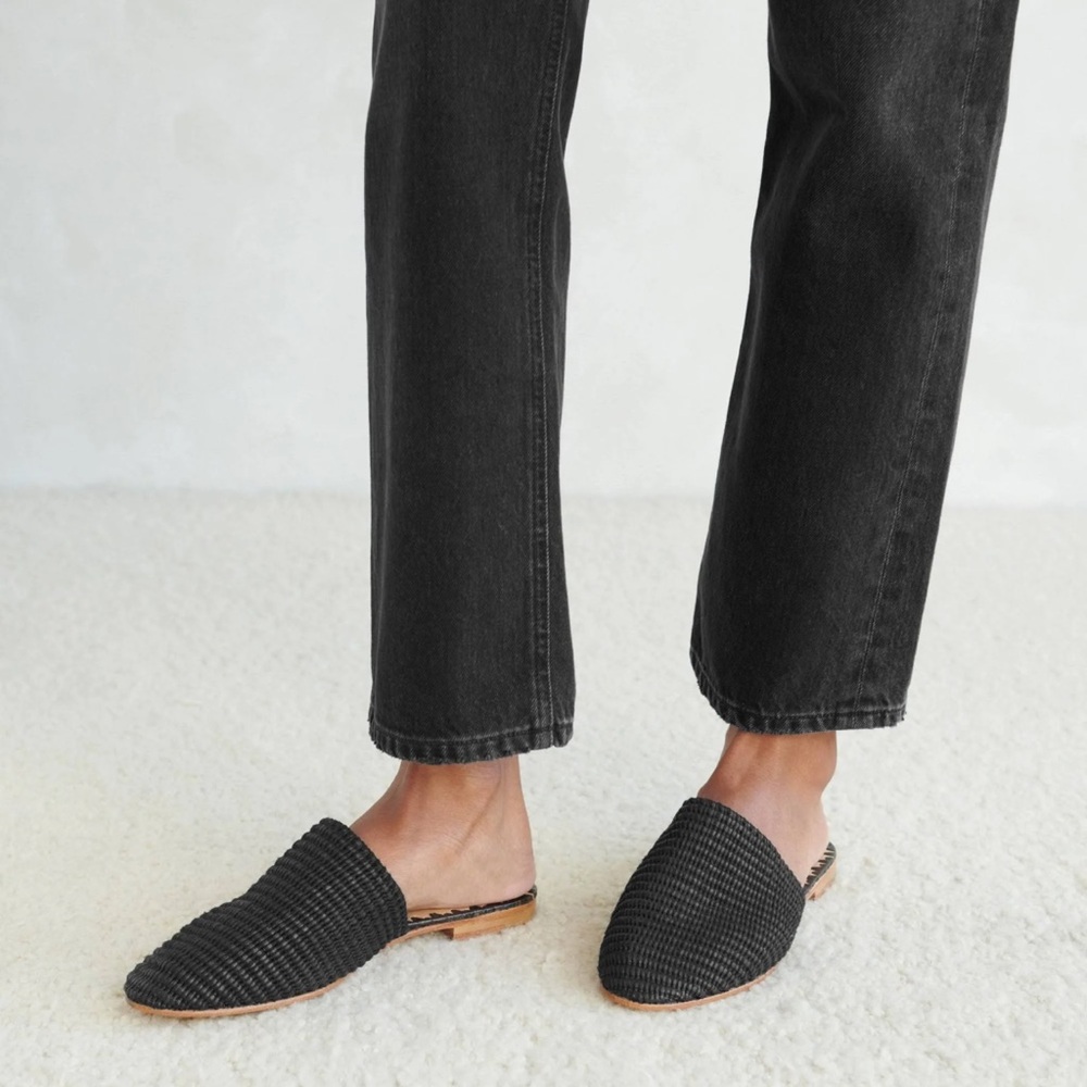 Jenni Kayne Black Woven Mules